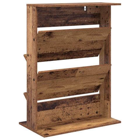 vidaXL Magazine Rack with Shelf with Storage Engineered Wood