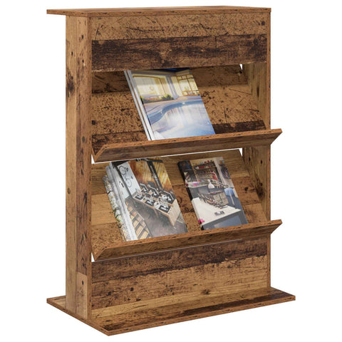 vidaXL Magazine Rack with Shelf with Storage Engineered Wood