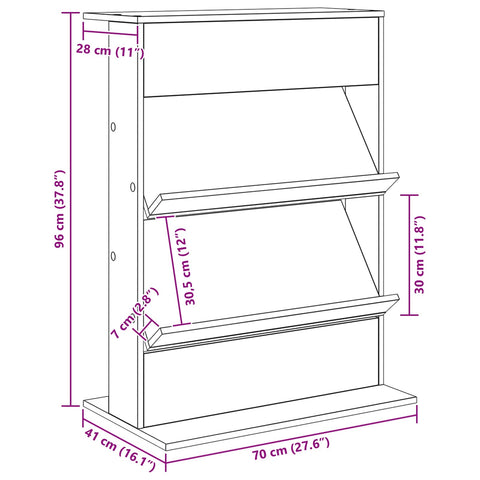 vidaXL Magazine Rack with Shelf with Storage Engineered Wood