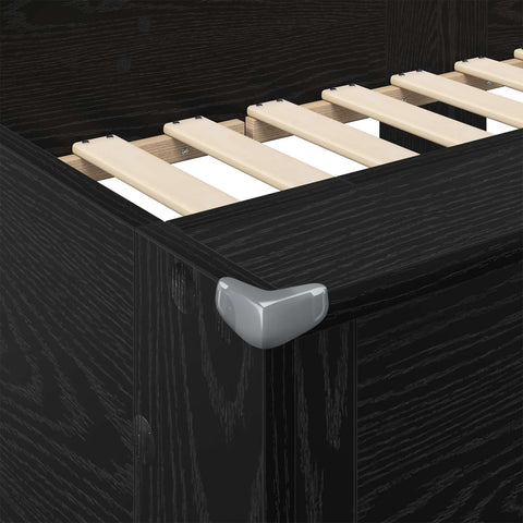 vidaXL Bunk Bed for Kids Black Oak 100 x 200 cm Engineered Wood