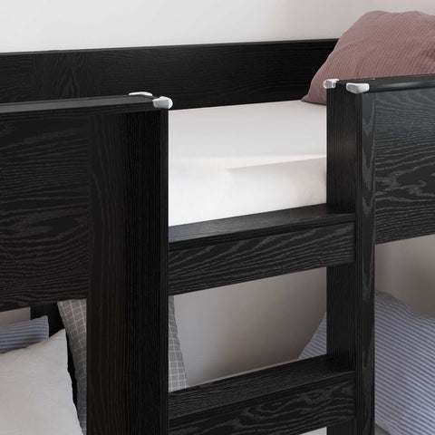 vidaXL Bunk Bed for Kids Black Oak 100 x 200 cm Engineered Wood