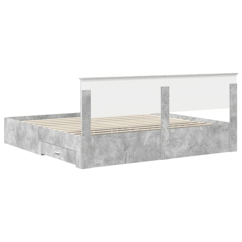 vidaXL Bed Frame Concrete Grey 200 x 200 cm Engineered Wood