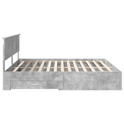 vidaXL Bed Frame Concrete Grey 200 x 200 cm Engineered Wood