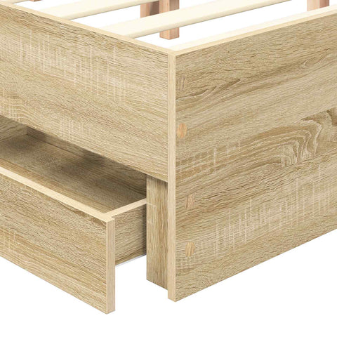 vidaXL Bed Frame with Drawer Sonoma Oak 160 x 200 cm Engineer Wood