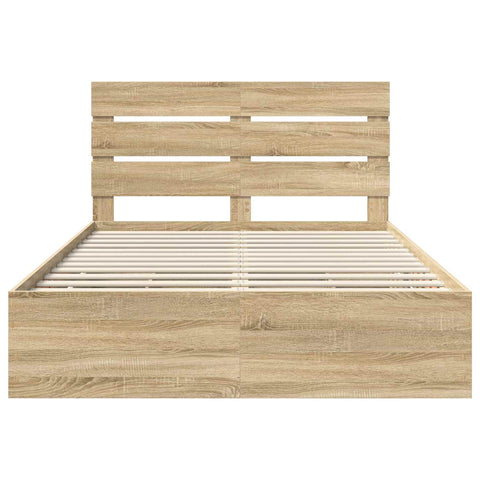 vidaXL Bed Frame with Drawer Sonoma Oak 150 x 200 cm Engineer Wood
