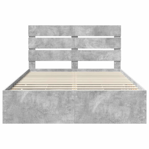 vidaXL Bed Frame with Drawer Concrete Grey 150 x 200 cm Engineer Wood