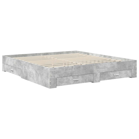 vidaXL Bed Frame Concrete Grey 180 x 200 cm Engineered Wood
