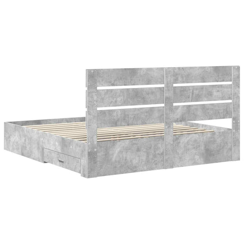 vidaXL Bed Frame Concrete Grey 180 x 200 cm Engineered Wood
