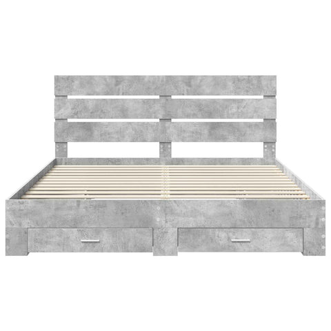 vidaXL Bed Frame Concrete Grey 180 x 200 cm Engineered Wood