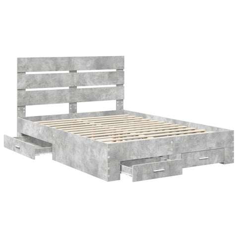 vidaXL Bed Frame Concrete Grey 160 x 200 cm Engineered Wood