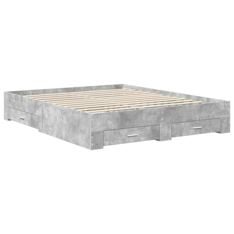 vidaXL Bed Frame Concrete Grey 160 x 200 cm Engineered Wood