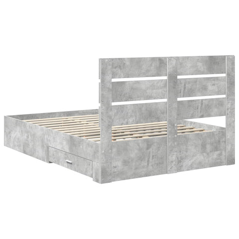 vidaXL Bed Frame Concrete Grey 160 x 200 cm Engineered Wood