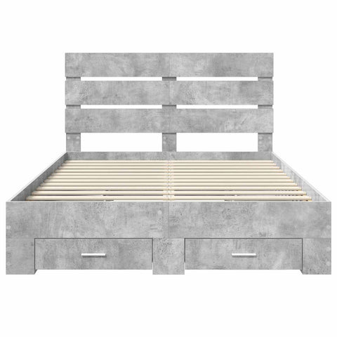 vidaXL Bed Frame Concrete Grey 160 x 200 cm Engineered Wood