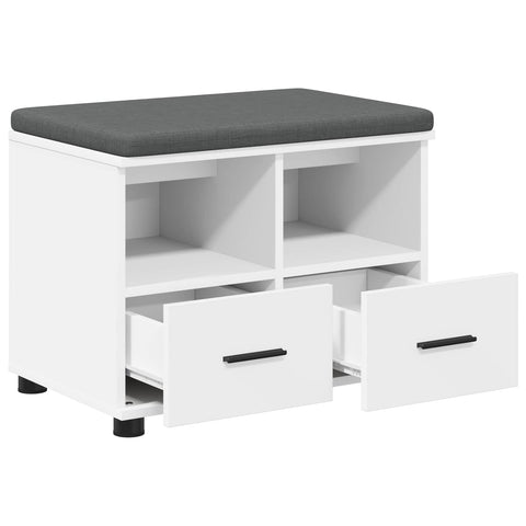 vidaXL Hall Bench with Cushion with Drawer White 60 x 38 x 46 cm