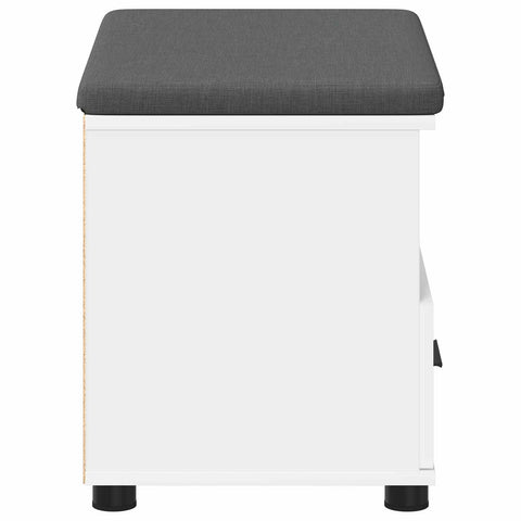 vidaXL Hall Bench with Cushion with Drawer White 60 x 38 x 46 cm