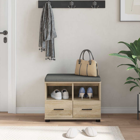 vidaXL Hall Bench with Cushion with Drawer Sonoma Oak 60 x 38 x 46 cm