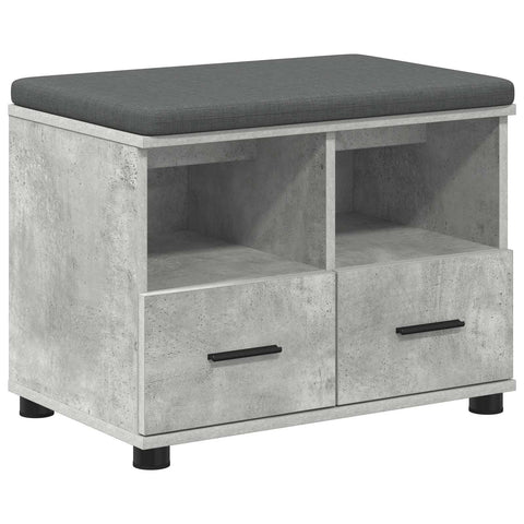 vidaXL Hall Bench with Cushion Concrete Grey 60 x 38 x 46 cm