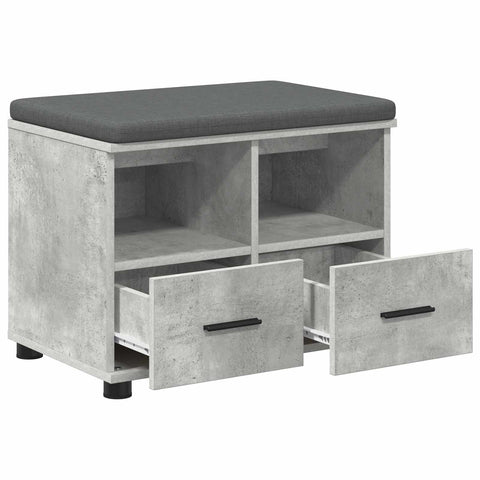 vidaXL Hall Bench with Cushion Concrete Grey 60 x 38 x 46 cm