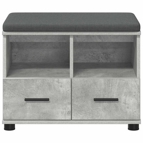 vidaXL Hall Bench with Cushion Concrete Grey 60 x 38 x 46 cm