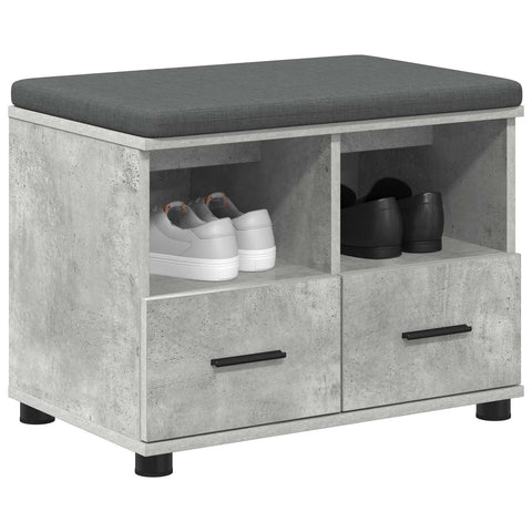 vidaXL Hall Bench with Cushion Concrete Grey 60 x 38 x 46 cm