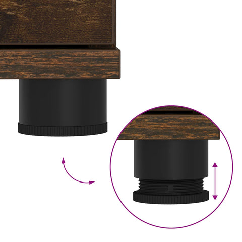 vidaXL Hall Bench with Cushion with Drawer Smoked Oak 60 x 38 x 46 cm