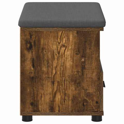 vidaXL Hall Bench with Cushion with Drawer Smoked Oak 60 x 38 x 46 cm