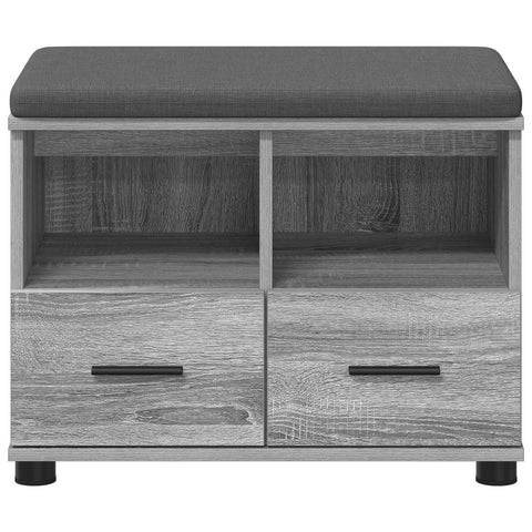 vidaXL Hall Bench with Cushion with Drawer Grey Sonoma 60 x 38 x 46 cm