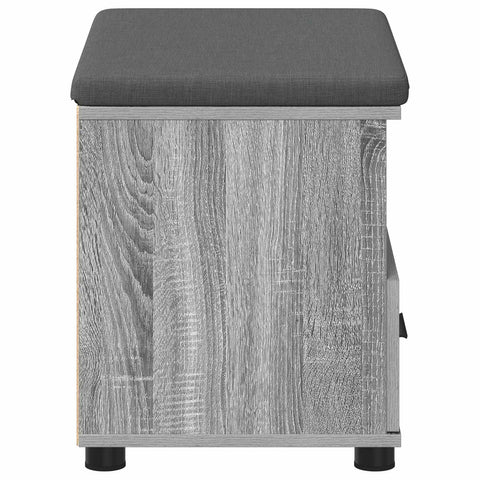 vidaXL Hall Bench with Cushion with Drawer Grey Sonoma 60 x 38 x 46 cm
