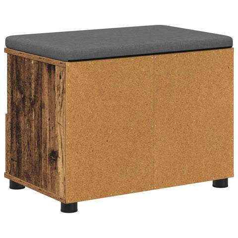vidaXL Hall Bench with Cushion with Drawer Old Wood 60 x 38 x 46 cm