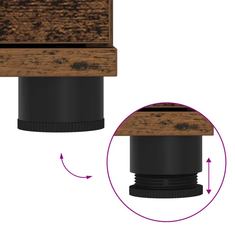 vidaXL Hall Bench with Cushion with Drawer Old Wood 60 x 38 x 46 cm