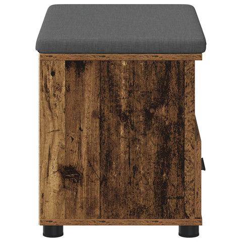 vidaXL Hall Bench with Cushion with Drawer Old Wood 60 x 38 x 46 cm