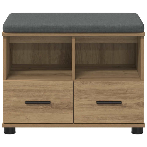 vidaXL Hall Bench with Cushion with Drawer Artisan Oak 60 x 38 x 46 cm