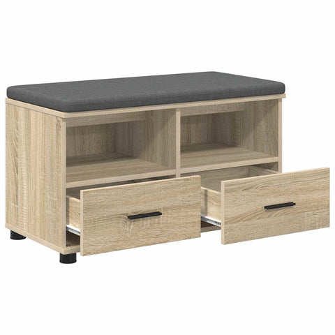 vidaXL Hall Bench with Cushion with Drawer Sonoma Oak 80 x 38 x 46 cm