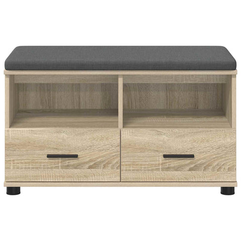 vidaXL Hall Bench with Cushion with Drawer Sonoma Oak 80 x 38 x 46 cm