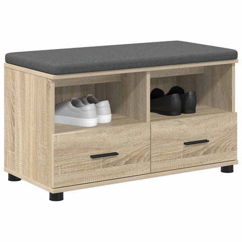 vidaXL Hall Bench with Cushion with Drawer Sonoma Oak 80 x 38 x 46 cm
