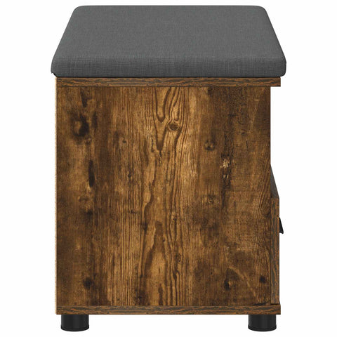 vidaXL Hall Bench with Cushion with Drawer Smoked Oak 80 x 38 x 46 cm