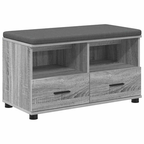 vidaXL Hall Bench with Cushion with Drawer Grey Sonoma 80 x 38 x 46 cm