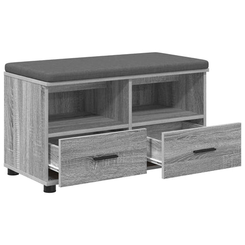 vidaXL Hall Bench with Cushion with Drawer Grey Sonoma 80 x 38 x 46 cm