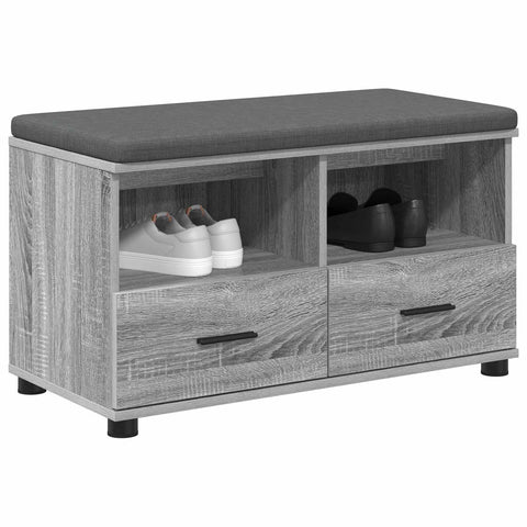 vidaXL Hall Bench with Cushion with Drawer Grey Sonoma 80 x 38 x 46 cm