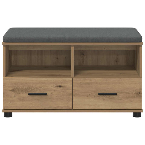 vidaXL Hall Bench with Cushion with Drawer Artisan Oak 80 x 38 x 46 cm