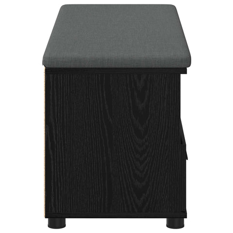 vidaXL Hall Bench with Cushion with Drawer Black Oak 100 x 38 x 46 cm