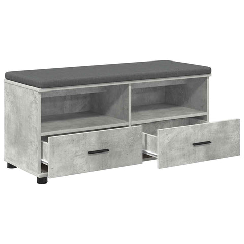 vidaXL Hall Bench with Cushion Concrete Grey 100 x 38 x 46 cm