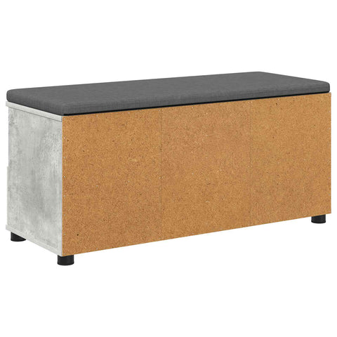 vidaXL Hall Bench with Cushion Concrete Grey 100 x 38 x 46 cm