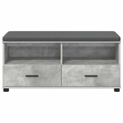 vidaXL Hall Bench with Cushion Concrete Grey 100 x 38 x 46 cm