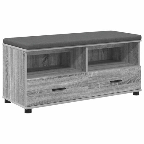 vidaXL Hall Bench with Cushion Grey Sonoma 100 x 38 x 46 cm