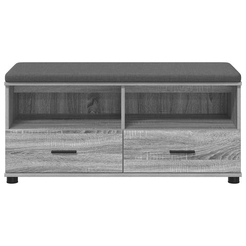 vidaXL Hall Bench with Cushion Grey Sonoma 100 x 38 x 46 cm