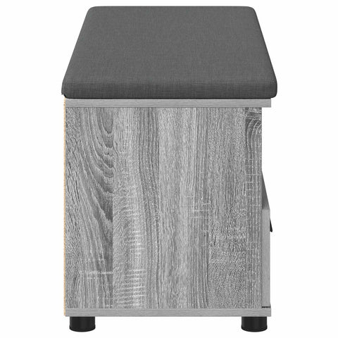vidaXL Hall Bench with Cushion Grey Sonoma 100 x 38 x 46 cm