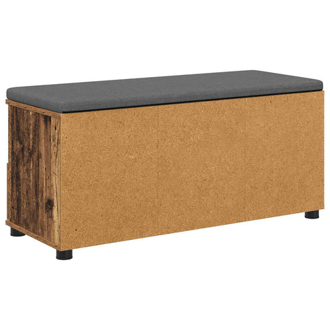 vidaXL Hall Bench with Cushion with Drawer Old Wood 100 x 38 x 46 cm