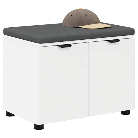 vidaXL Hall Bench with Cushion with Storage White 60 x 38 x 46 cm