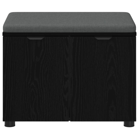 vidaXL Hall Bench with Cushion with Storage Black Oak 60 x 38 x 46 cm